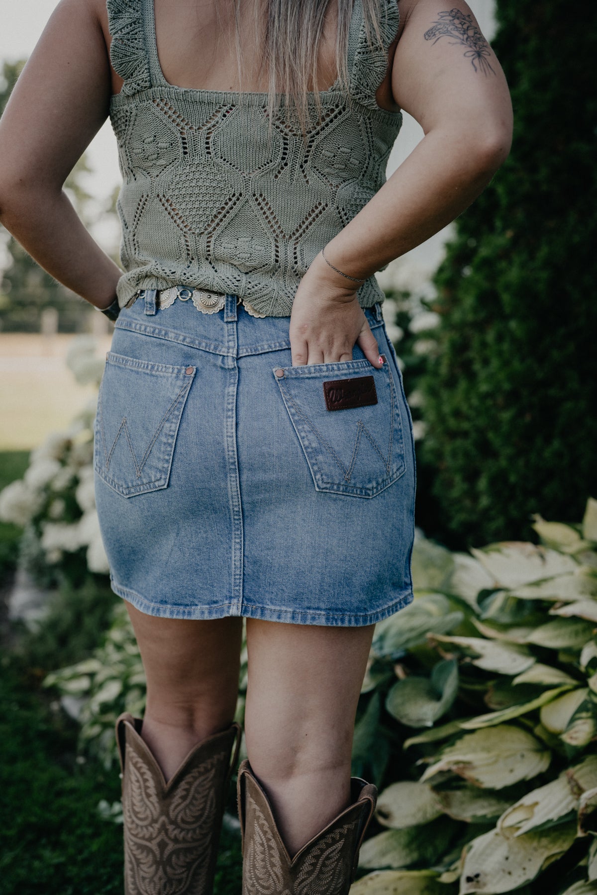 'Mikayla' Retro Wrangler Bailey Skirt (24-33)