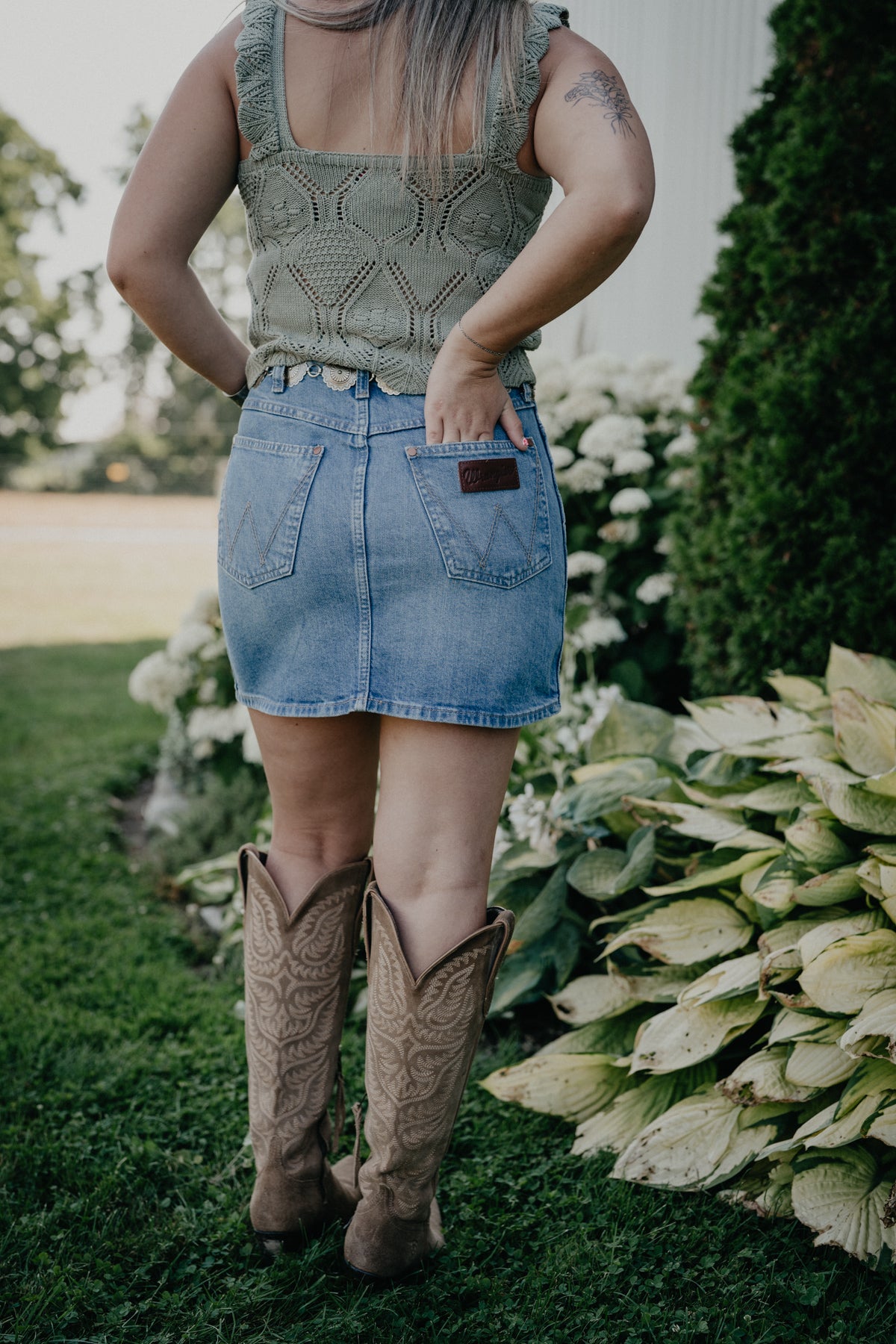 'Mikayla' Retro Wrangler Bailey Skirt (24-33)