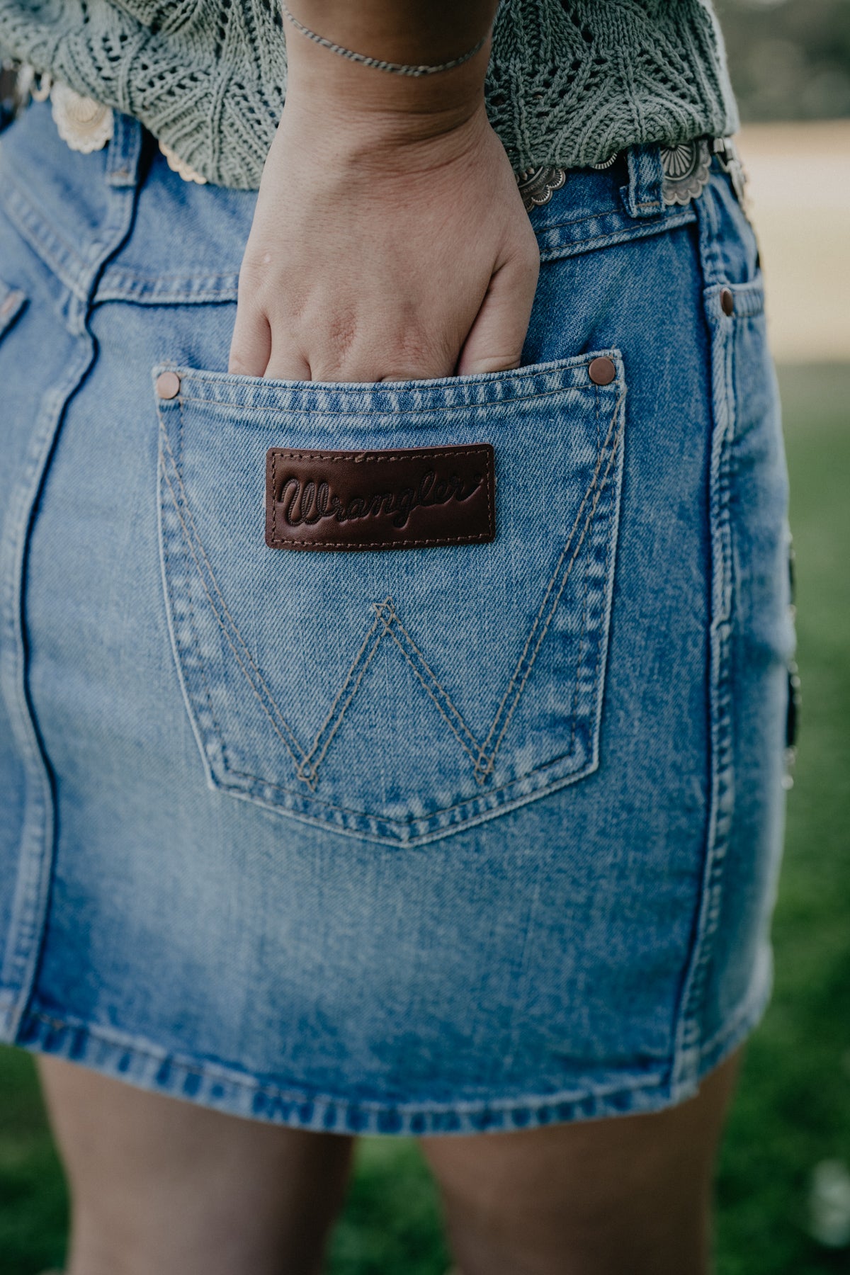 'Mikayla' Retro Wrangler Bailey Skirt (24-33)