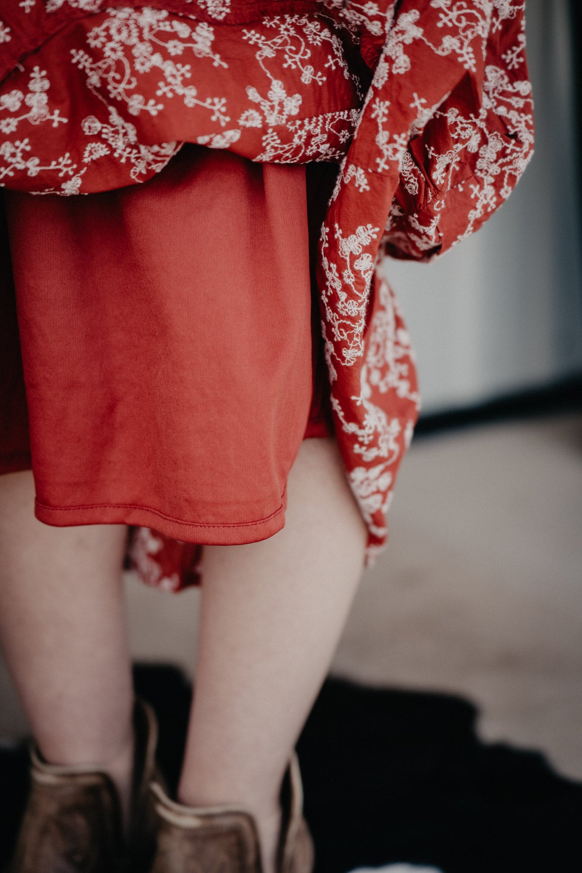 'Ruellia' Rust Midi Dress by Cotton & Rye (1 S Only)