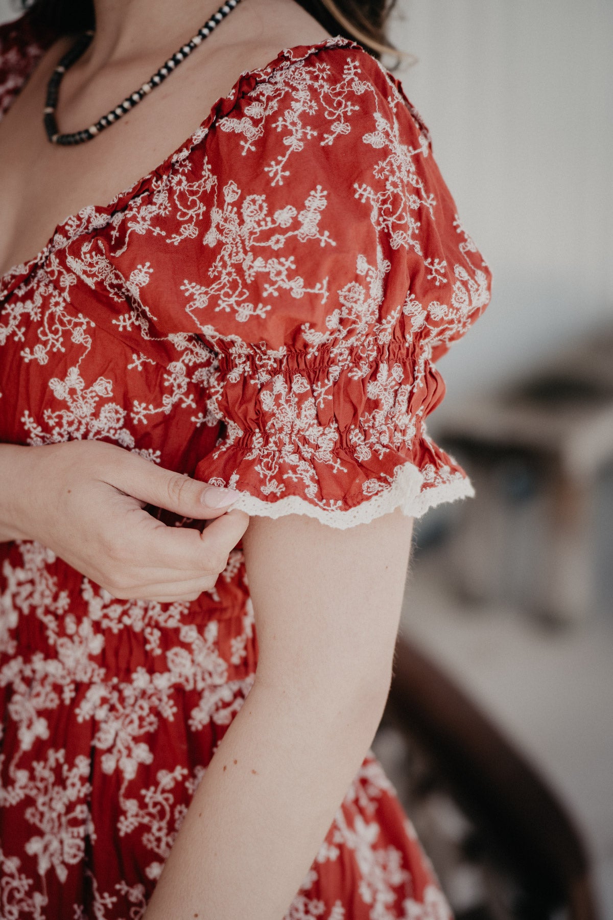 'Ruellia' Rust Midi Dress by Cotton & Rye (1 S Only)
