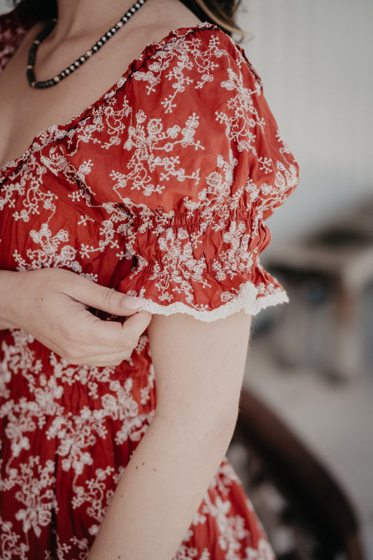 'Ruellia' Rust Midi Dress by Cotton & Rye (S - XL)