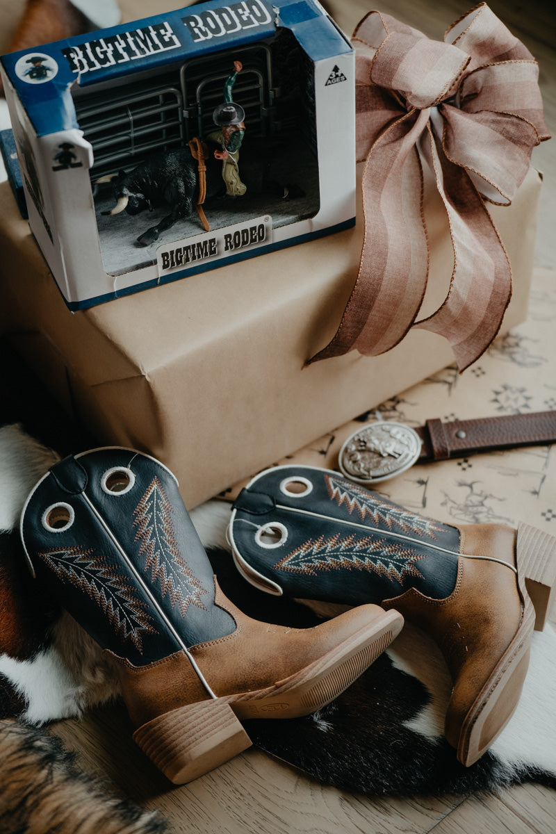 Roper Kids Square Toe Boots {Tan Faux Leather}