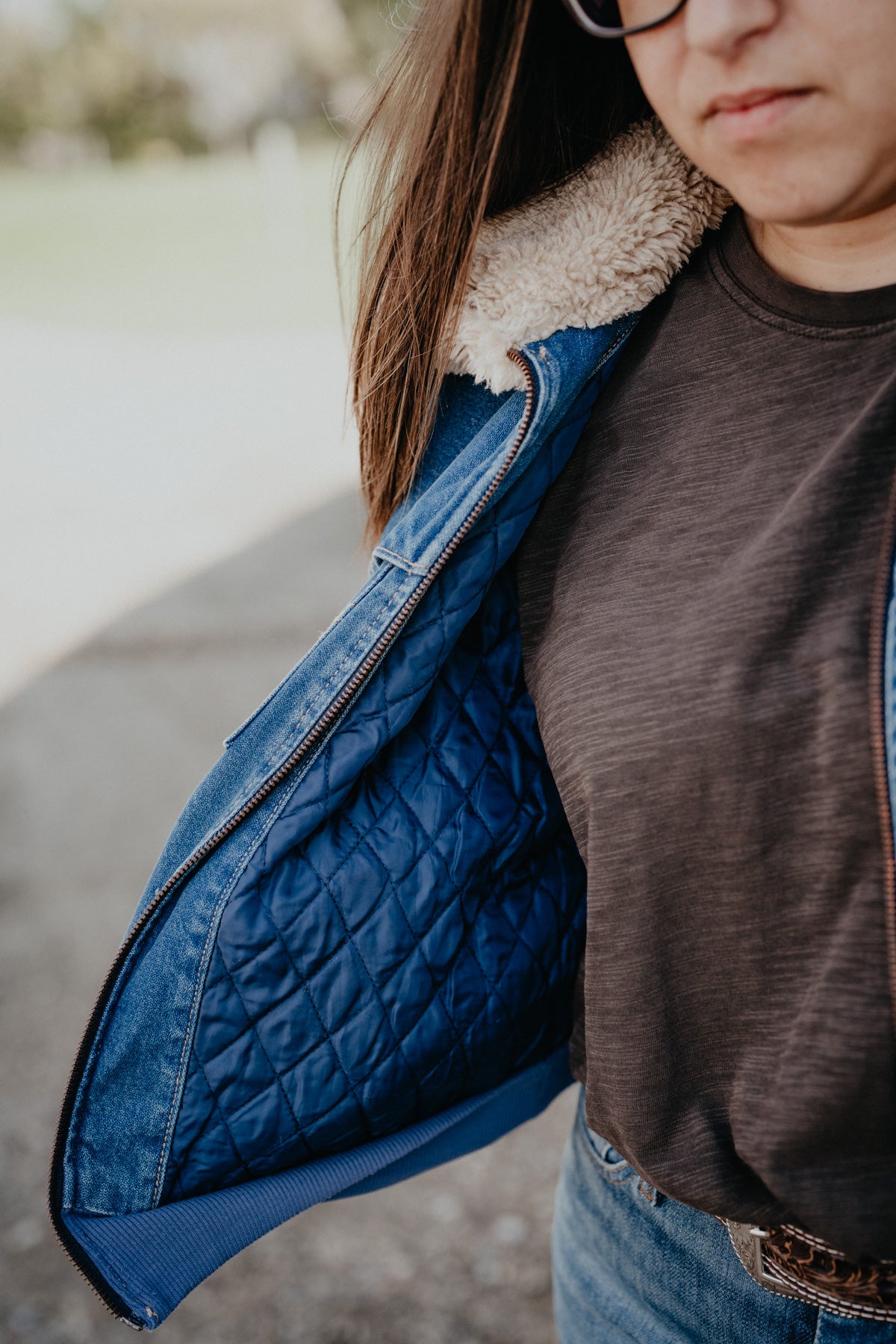 'Ranch Belle' Wrangler Denim Bomber Jacket