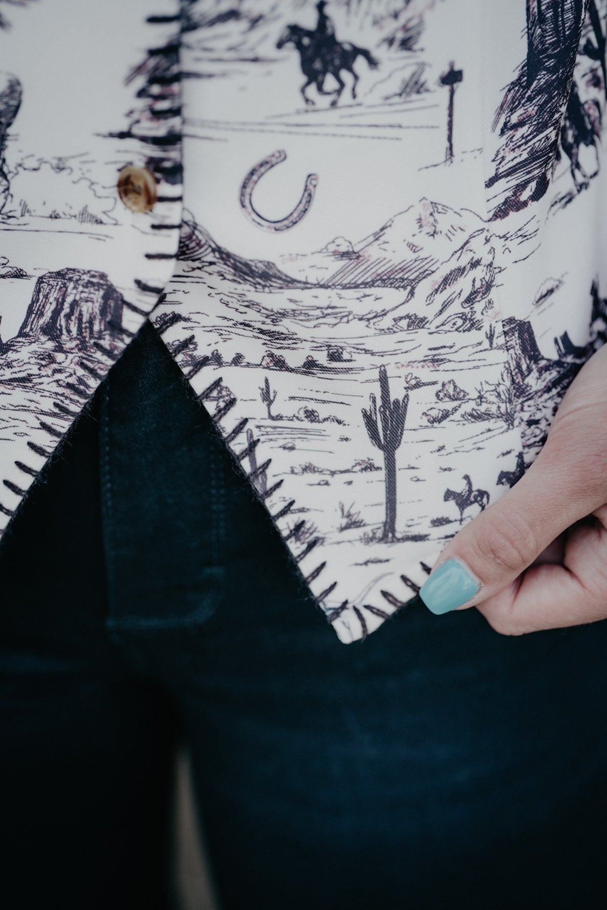 'Valour' Vintage Western Print Vest (S - XL)