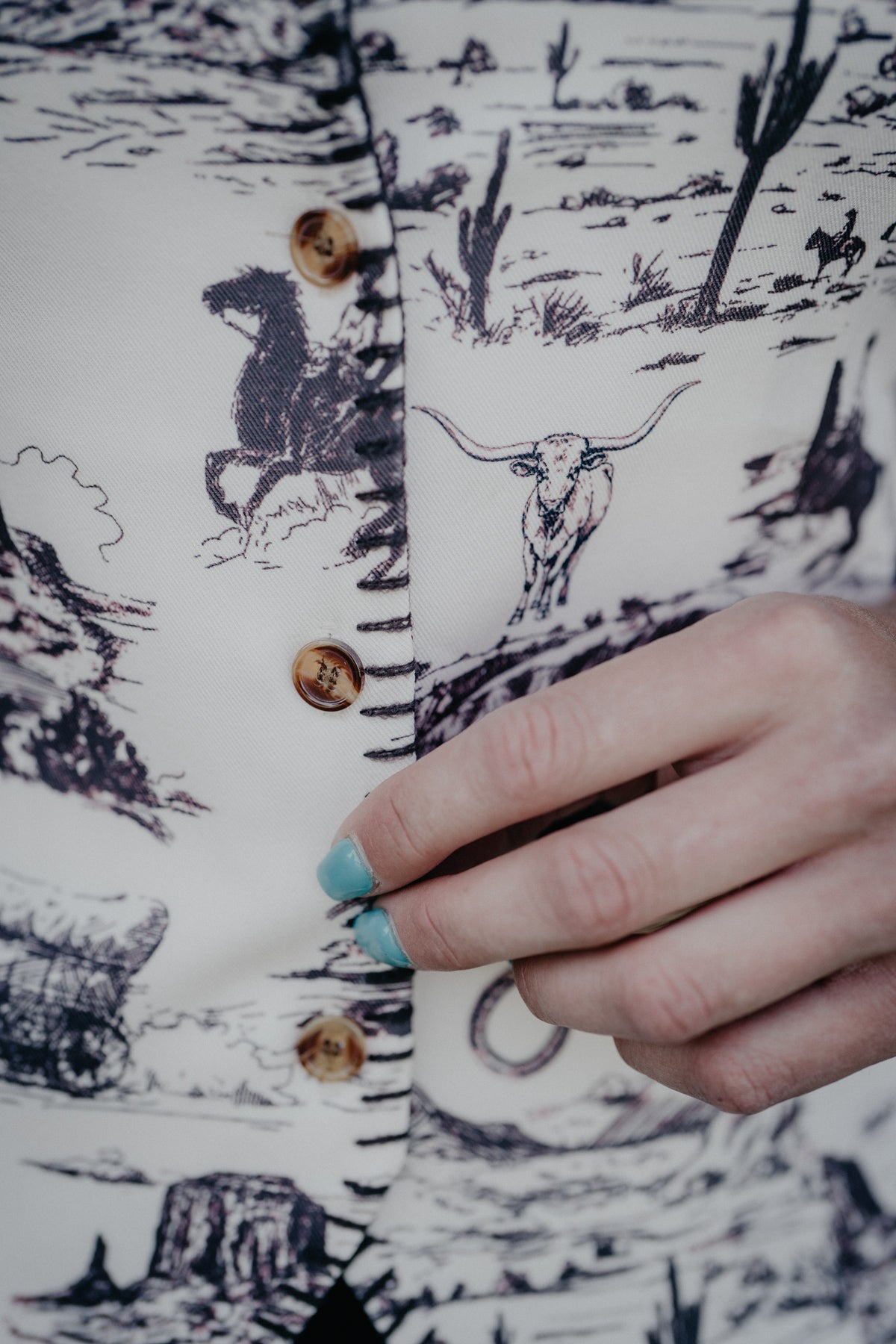 'Valour' Vintage Western Print Vest (S - XL)