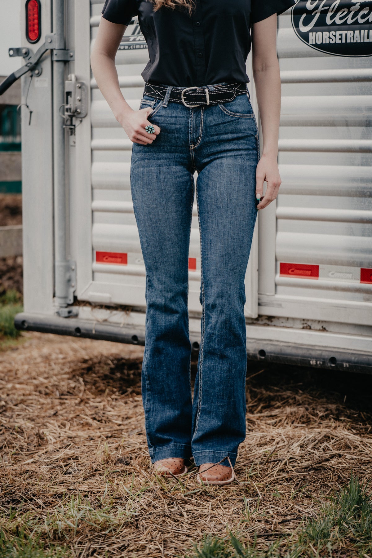 'Ella' High Rise Ariat Trouser Jean (Sizes 25-34)