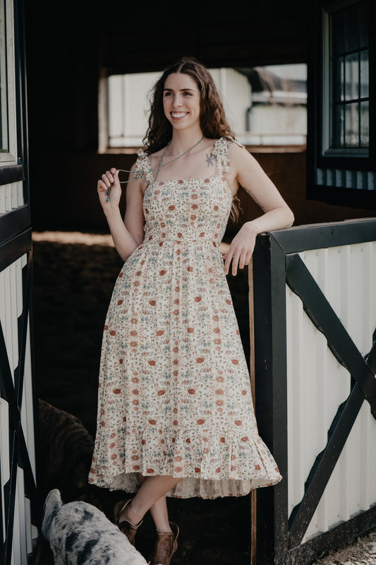 'Wren' Floral Smocked Dress