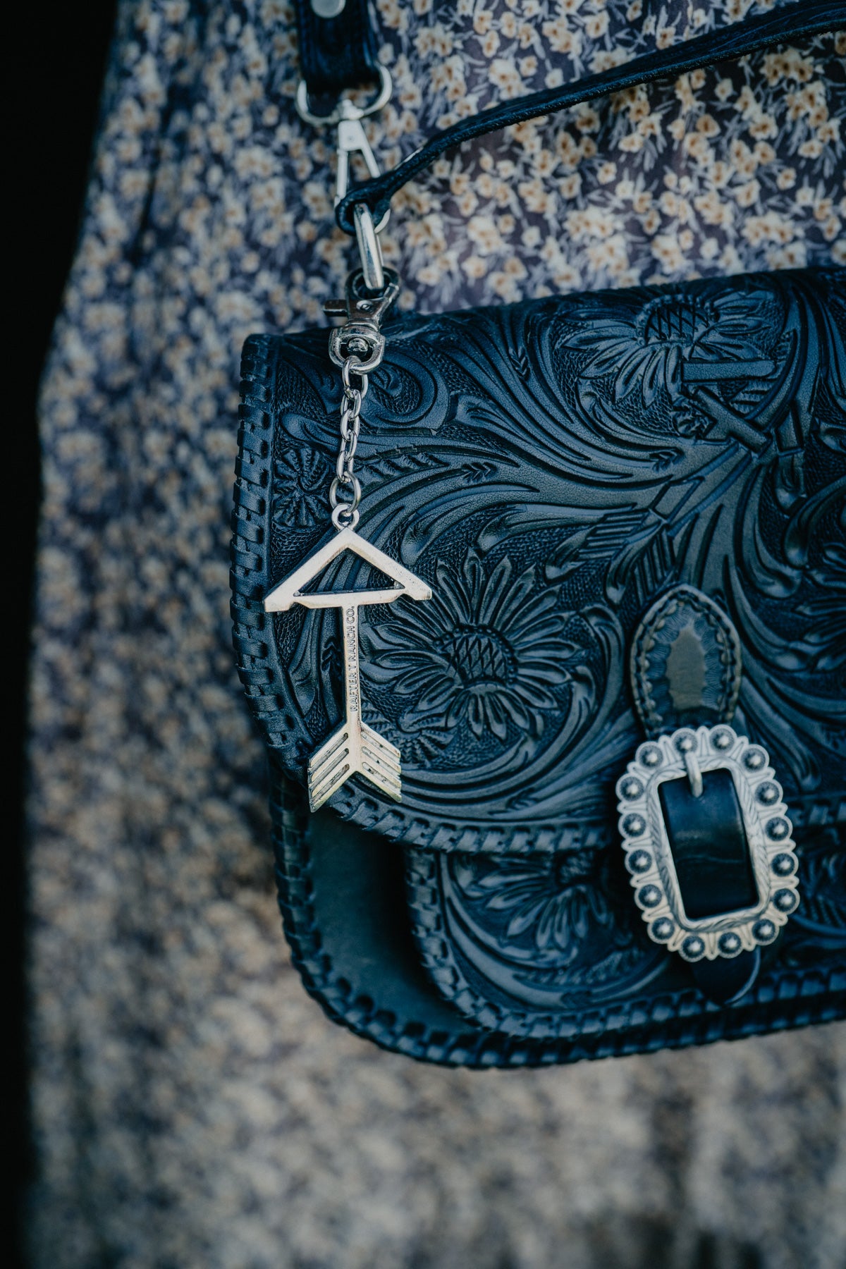 'Floral Heritage' Handbag with Whipstitch