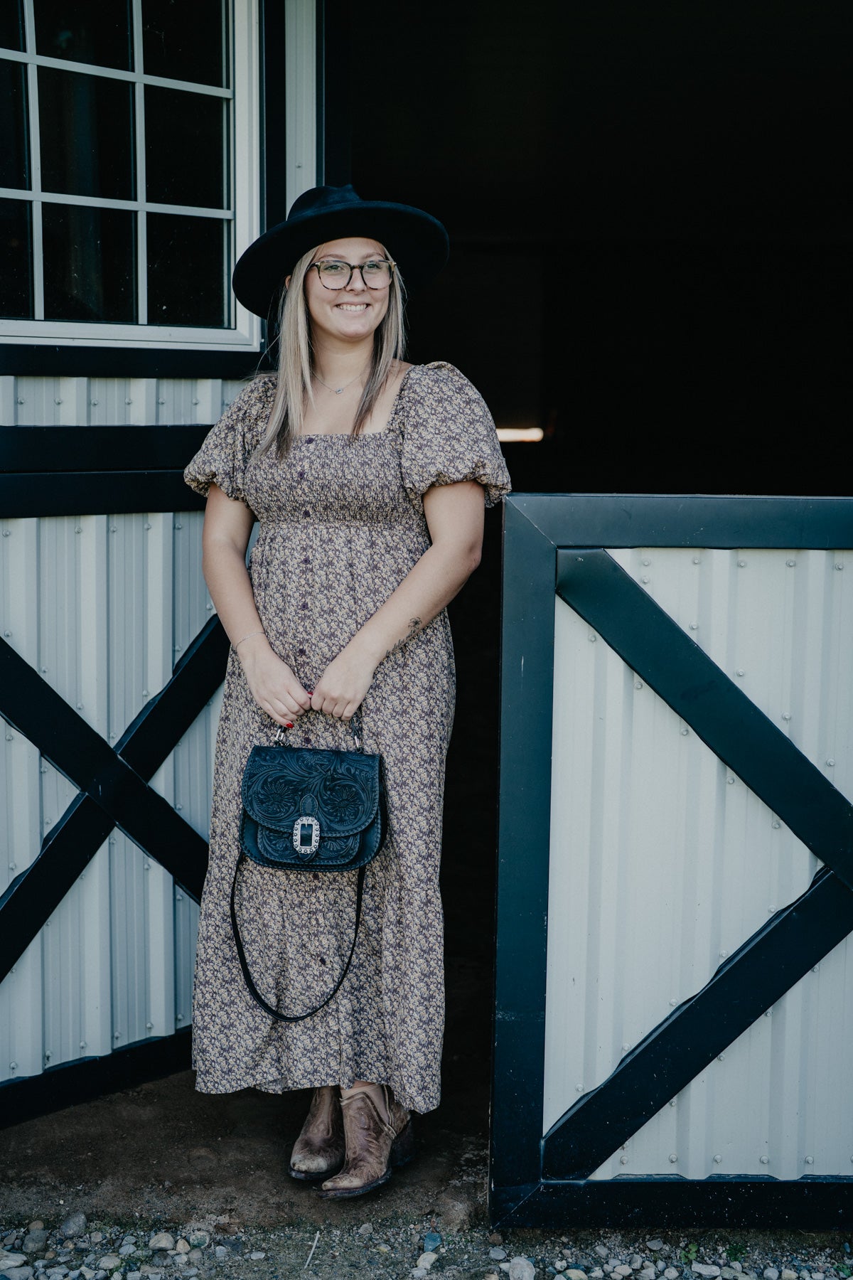 'Floral Heritage' Handbag with Whipstitch