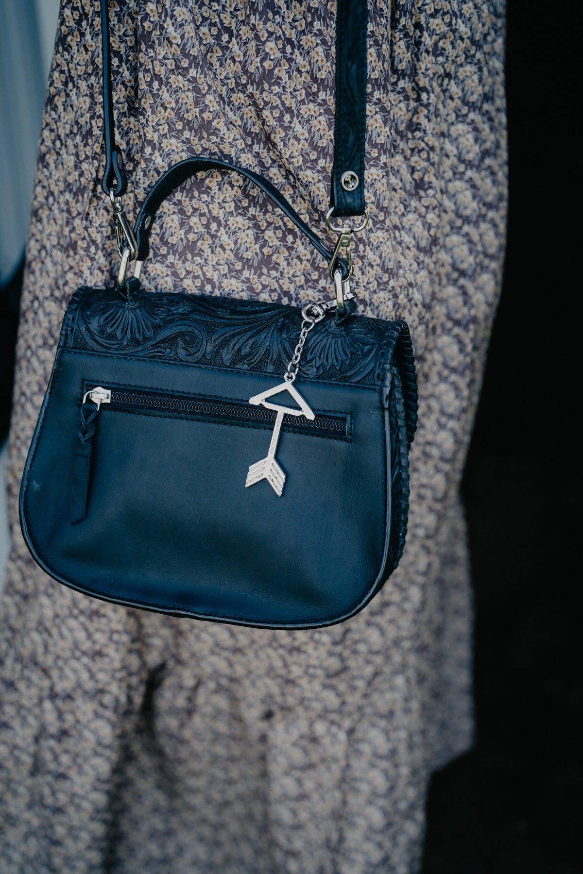'Floral Heritage' Handbag with Whipstitch