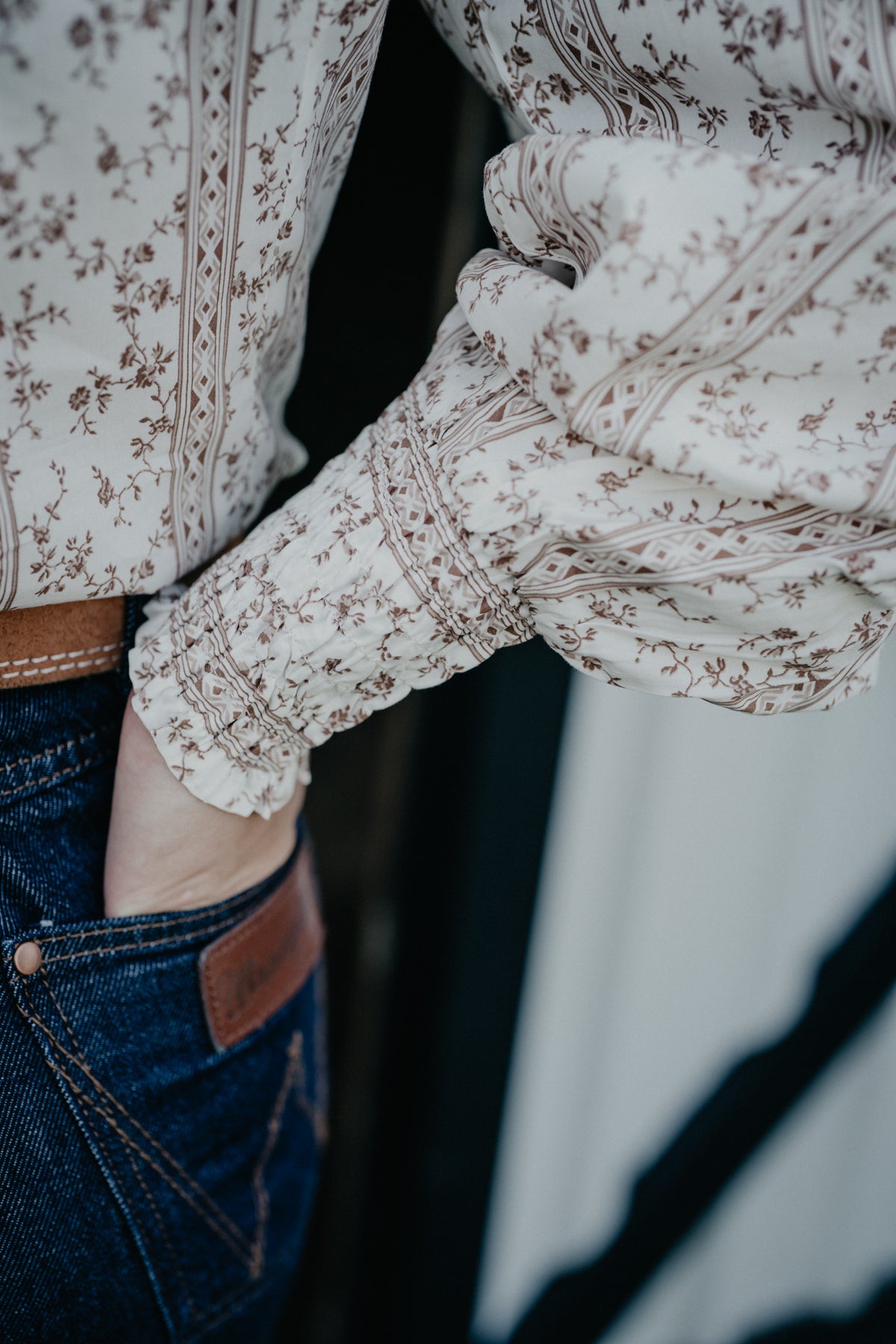 'Opal' Women's Floral Puff Sleeve by Wrangler (XS-XL)