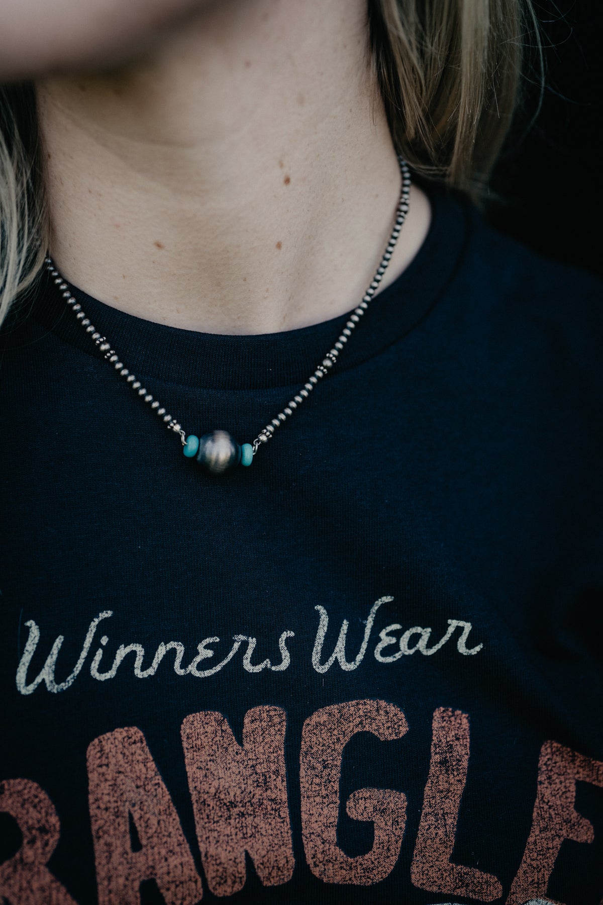 Navajo Pearl Turquoise Ball Necklace