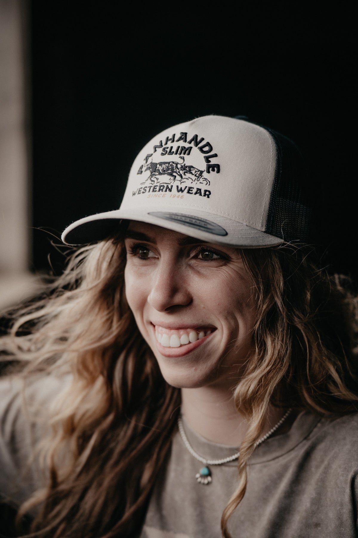 Running Bull White Panhandle Hat