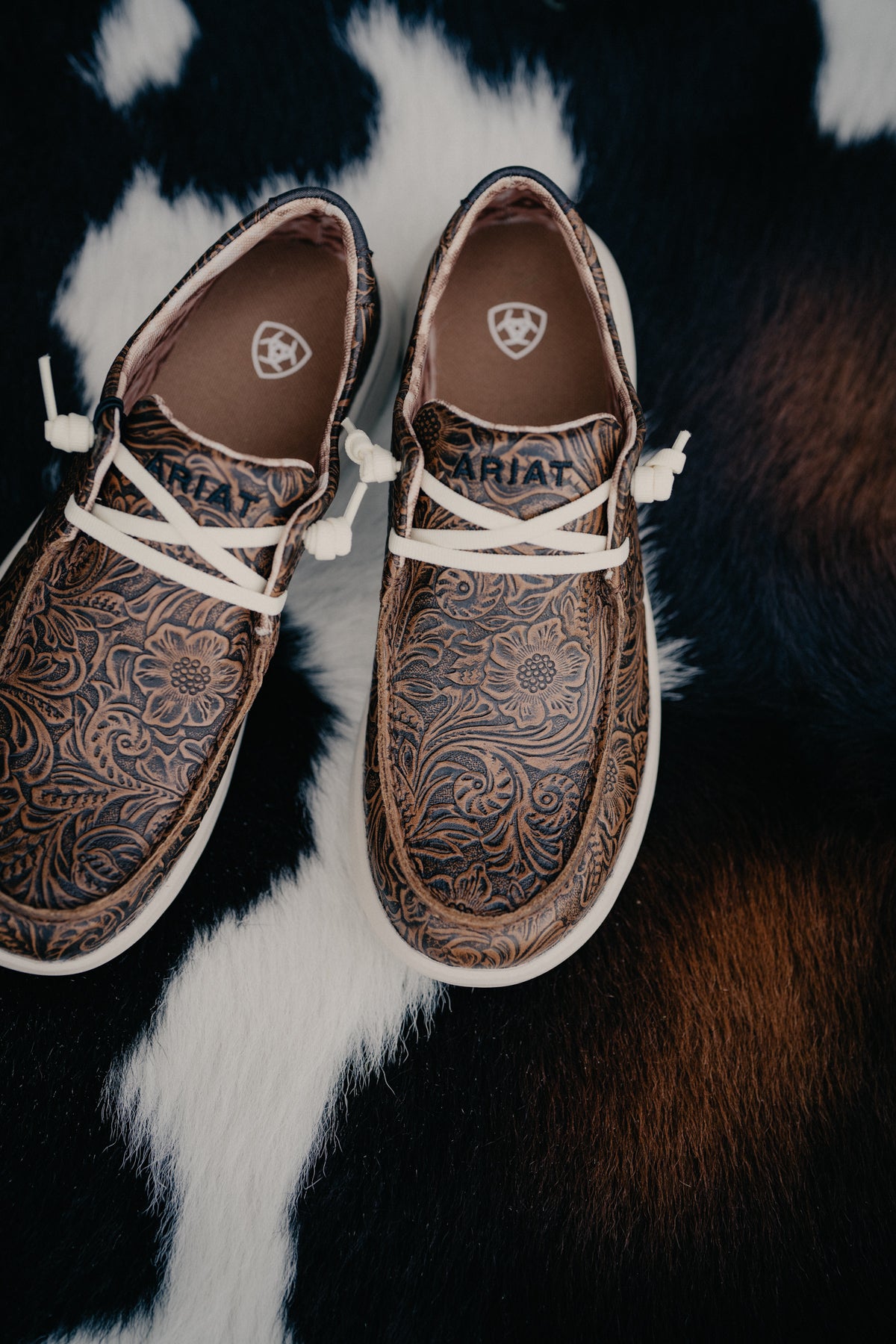 'Floral Embossed' Leather Ariat Hilo Shoes