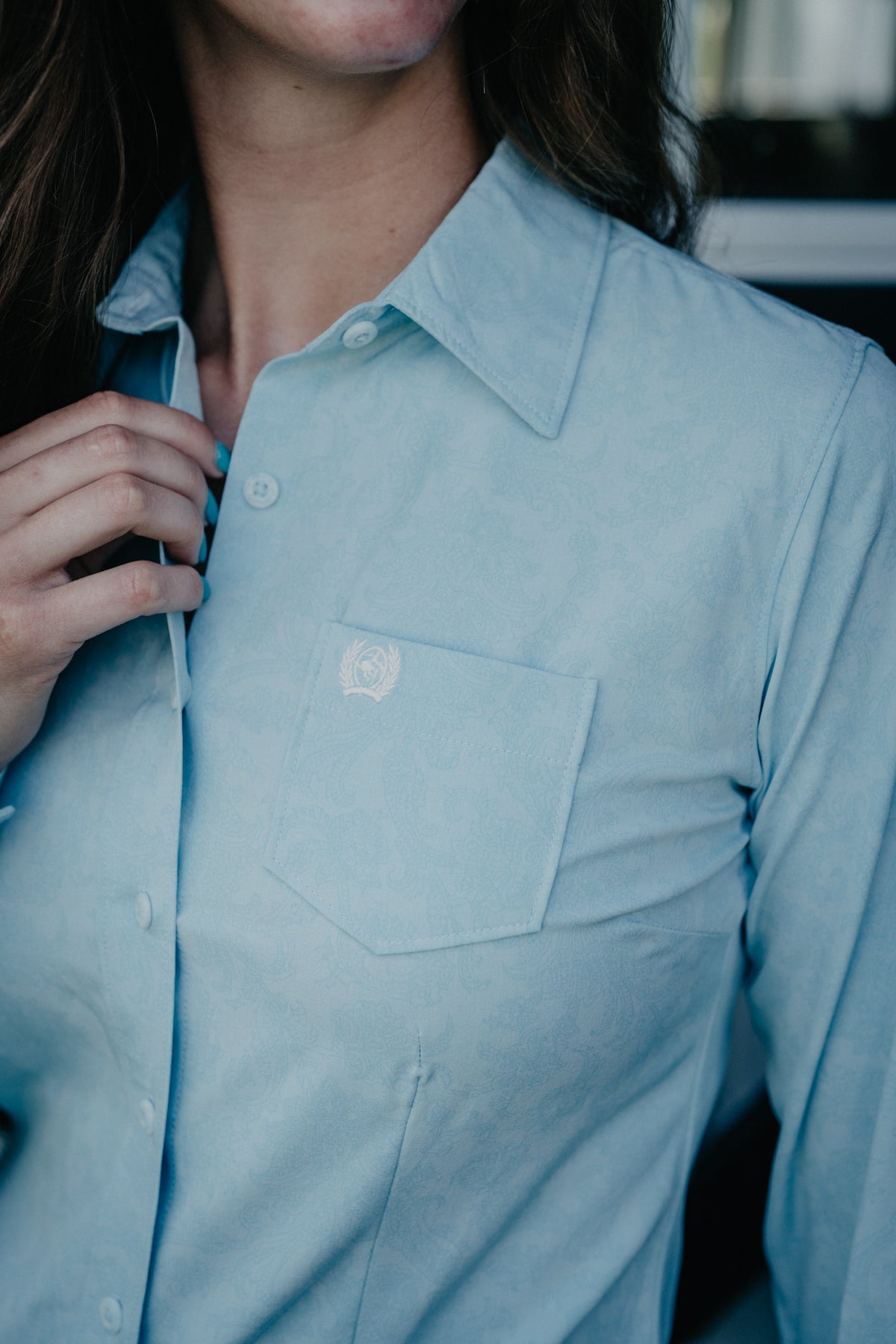 'Phoebs'  Paisley Aqua Women's CINCH Arenaflex Long Sleeve Shirt (XS-XXL)