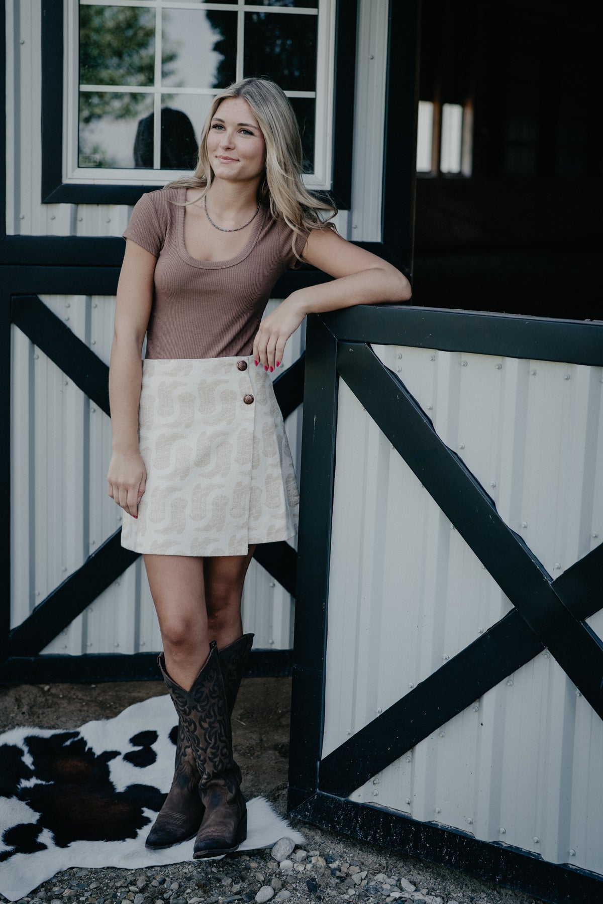 'Boot Scoot' Women's Wrangler Boot Print Wrap Skirt (XS-XL)