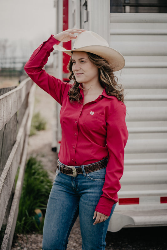 'Paula' Women's Fuchsia Arenaflex CINCH Button Up (XS-XXL)