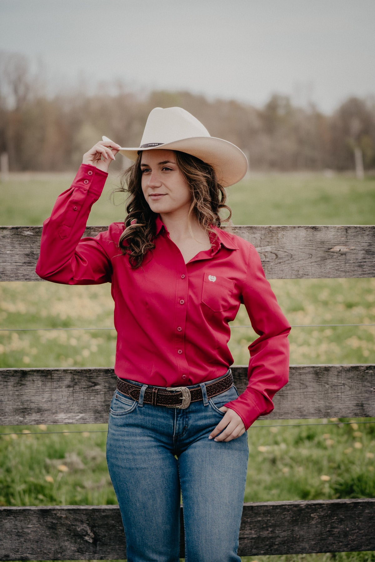 'Paula' Women's Fuchsia Arenaflex CINCH Button Up (XS-XXL)