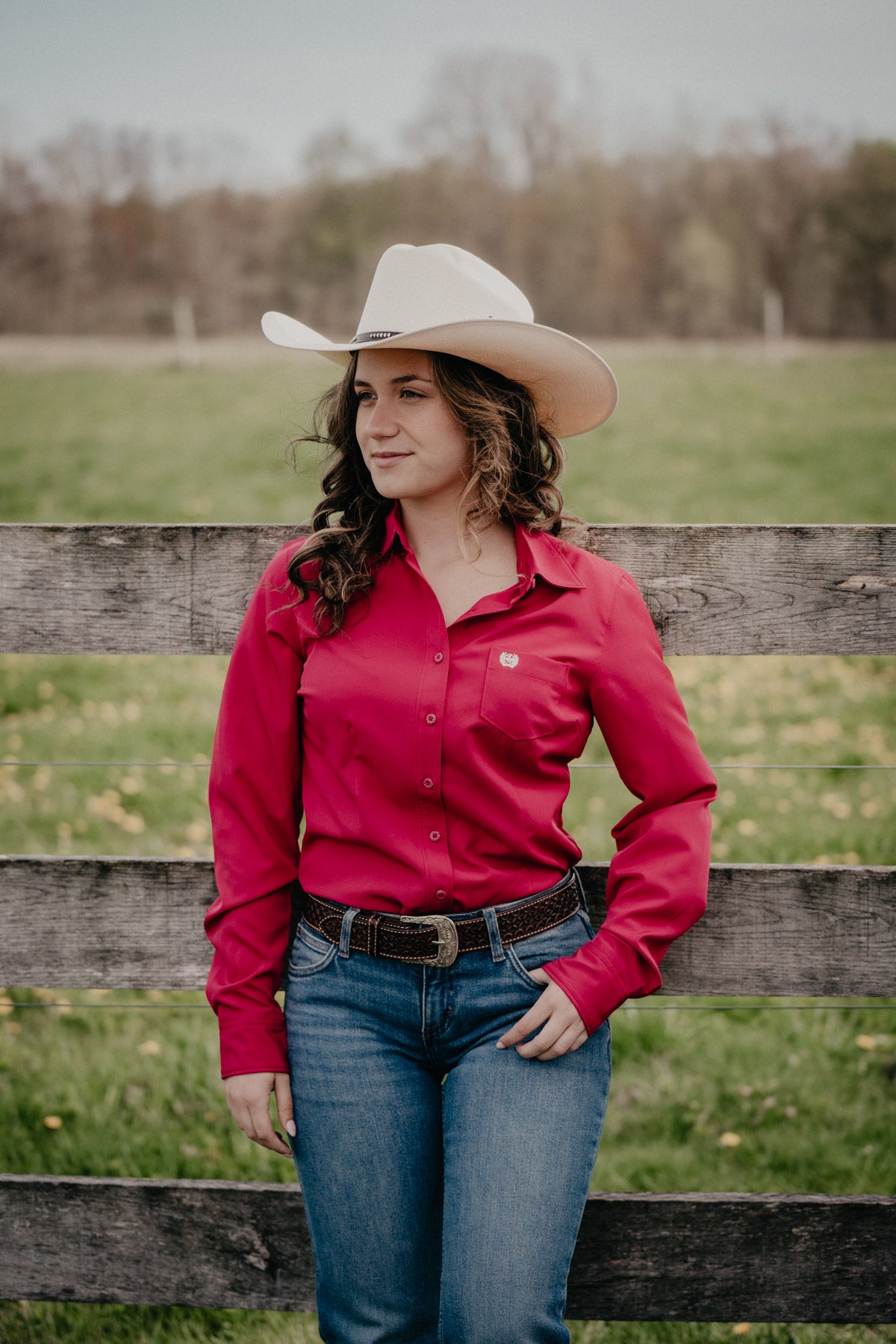'Paula' Women's Fuchsia Arenaflex CINCH Button Up (XS-XXL)
