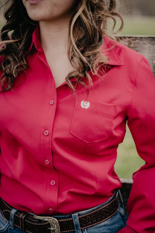 'Paula' Women's Fuchsia Arenaflex CINCH Button Up (XS-XXL)
