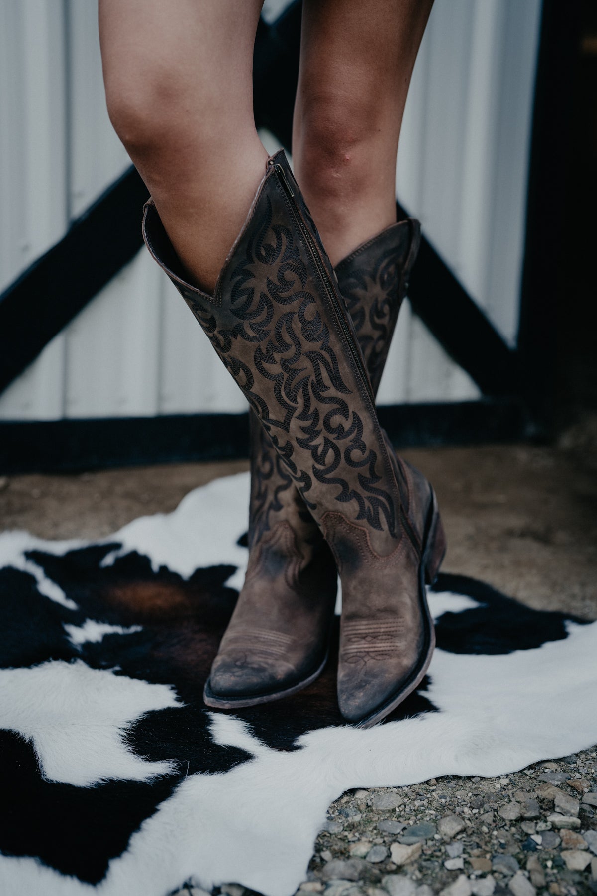 "Allie" Tall BROWN Leather Boots by Liberty Black {B & C Calf Widths}