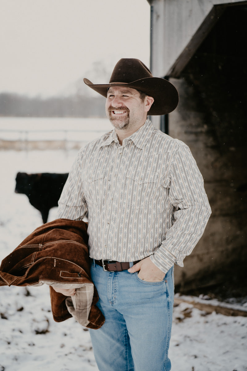 'Hendrix' Wrangler Retro Pearl Snap Long Sleeve Shirt (S-XXL)