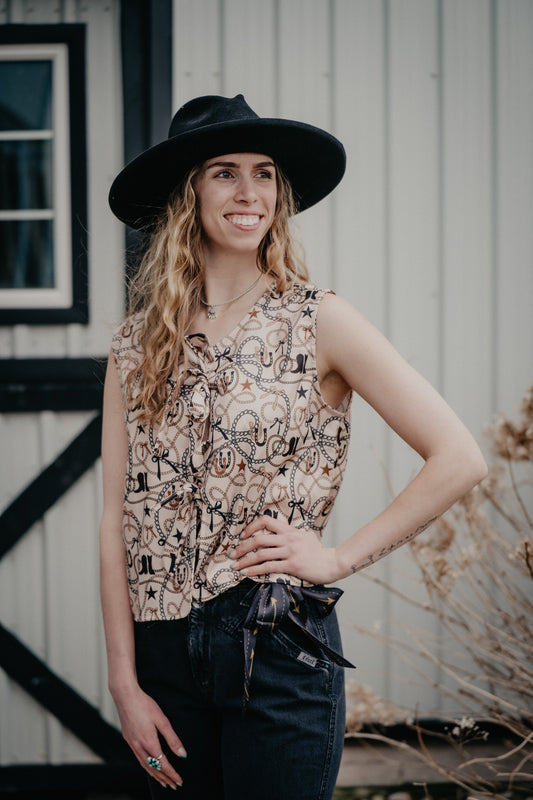 'Vanna' Rustic Links Tie Vest (S/M & L/XL)