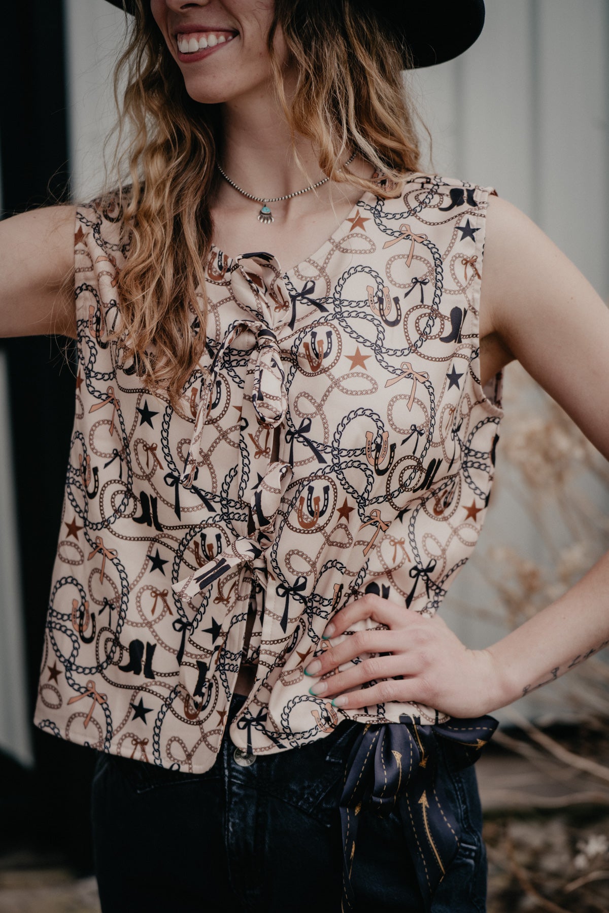 'Vanna' Rustic Links Tie Vest (S/M & L/XL)