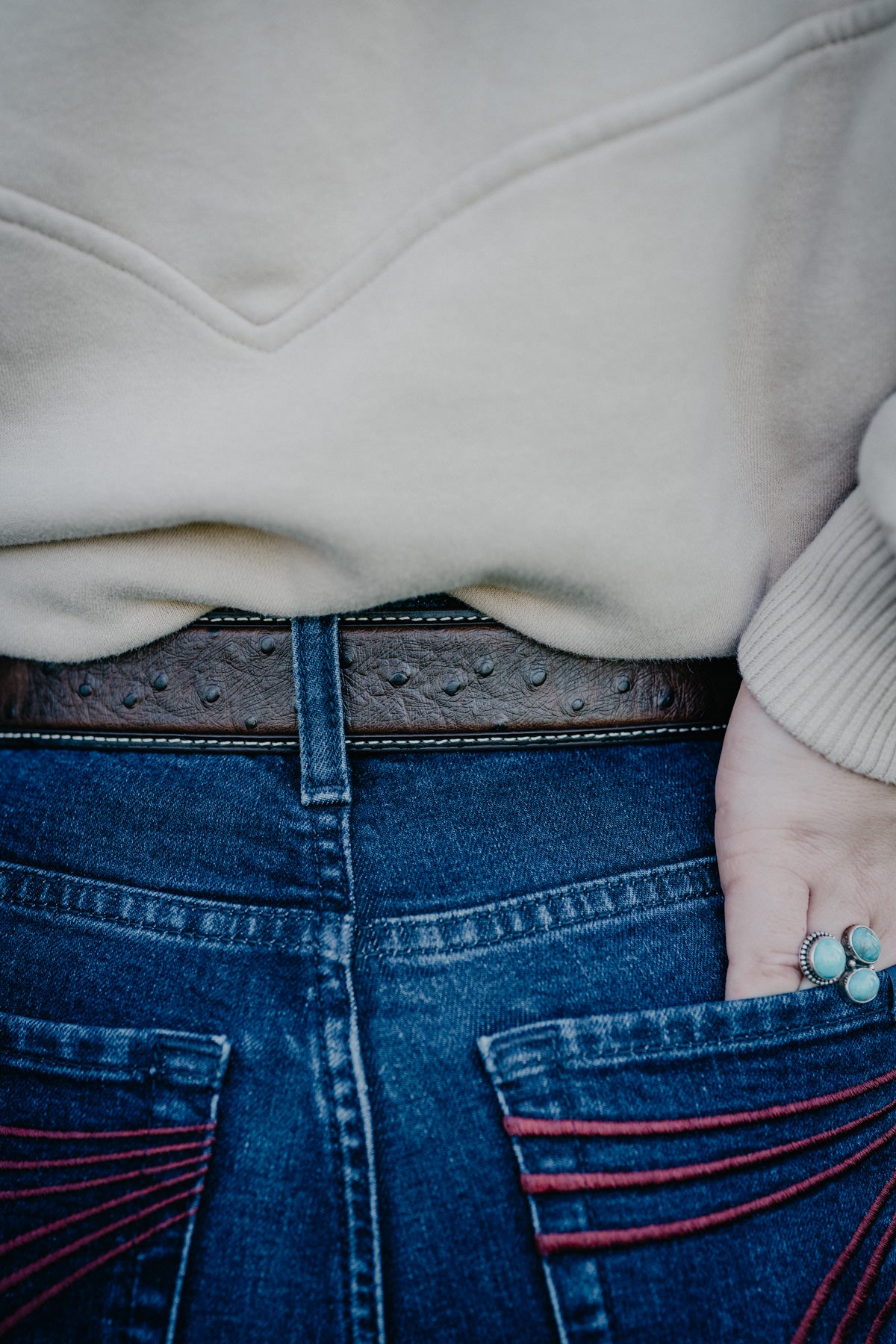Ariat Brown Ostrich Embossed Belt