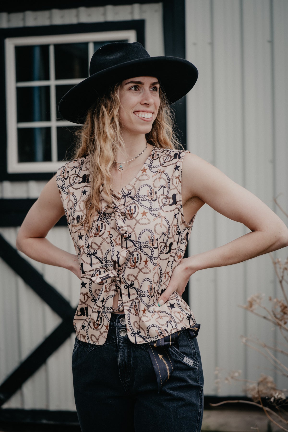 'Vanna' Rustic Links Tie Vest (S/M & L/XL)