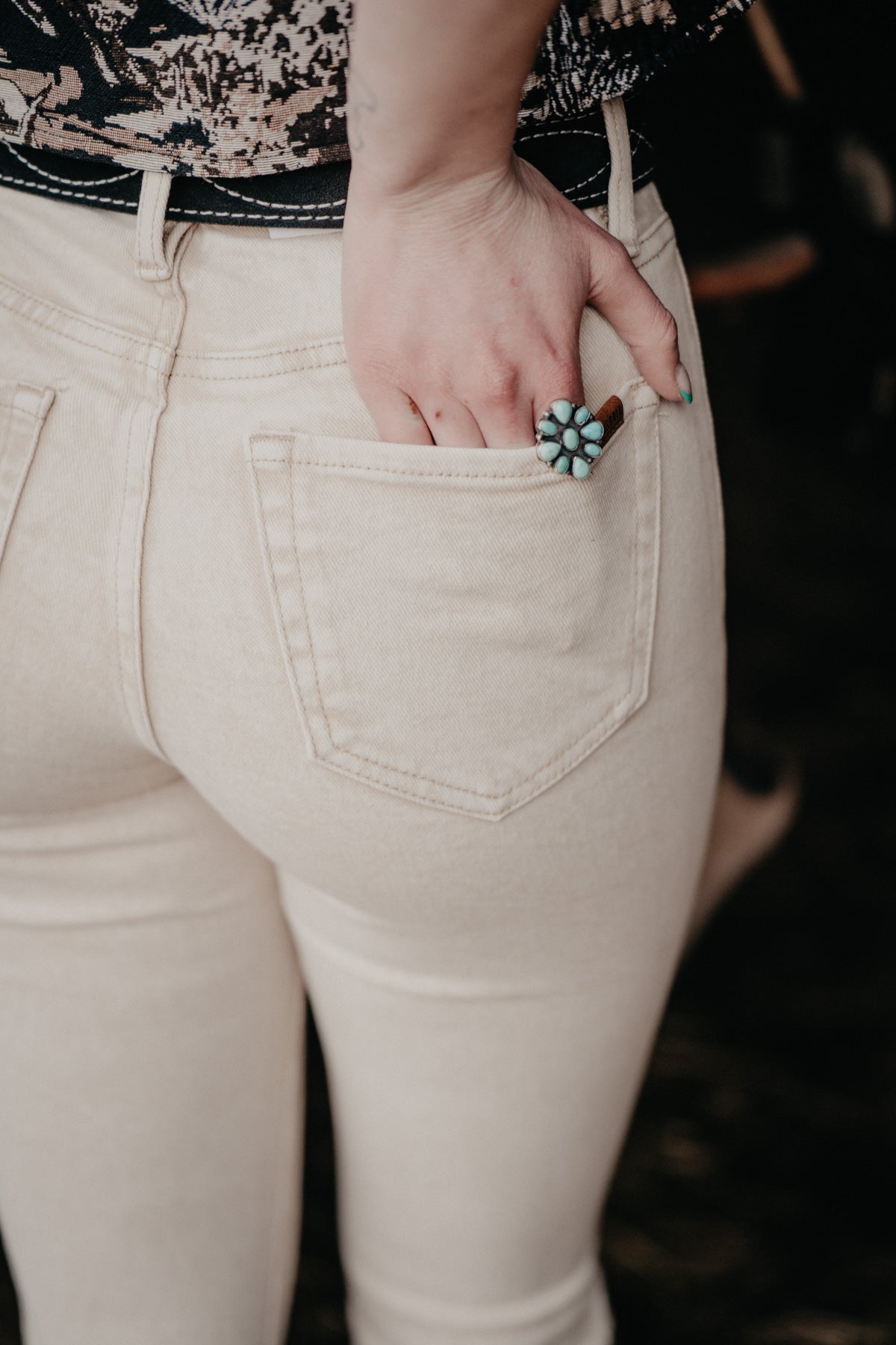 'Maggie' Natural High Rise Flare Jeans by Rock and Roll Denim (24 - 34)