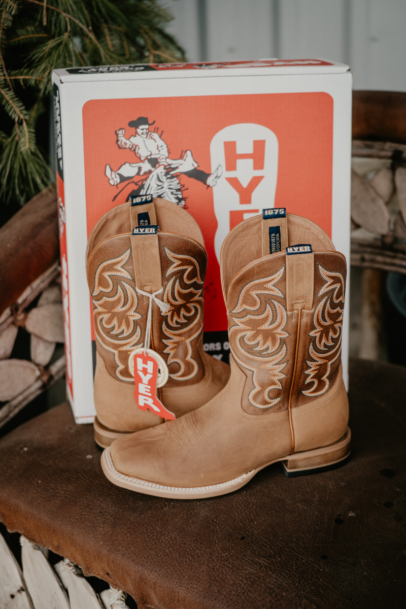 11" Hyer Men's Bucklin Brown Boots (Sizes 8.5-11 D/EE Width)