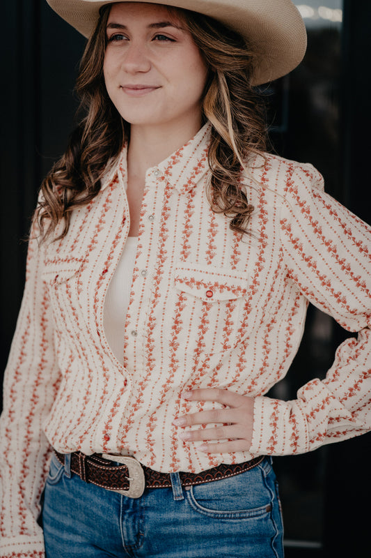'Devon' Floral Striped Pearl Snap Shirt (S - XXL)