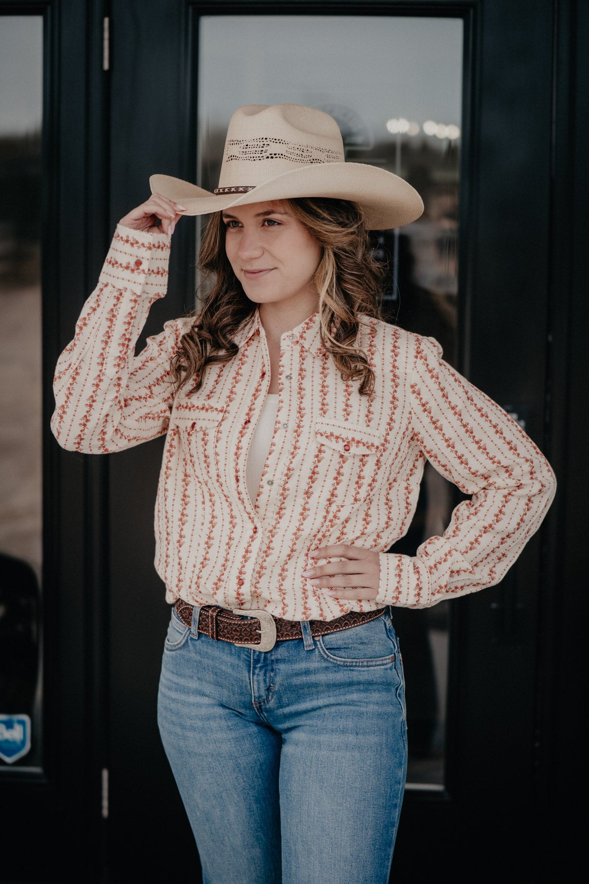 'Devon' Floral Striped Pearl Snap Shirt (S - XXL)
