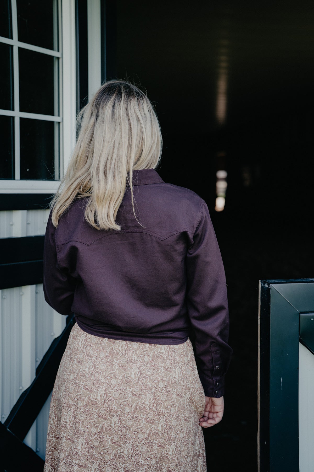 'Earthbound' Plum Women's Pearl Snap Shirt by Ariat