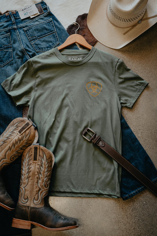 'Made for Farmers' Men's Army Green T-Shirt by Ariat (S-XXL)