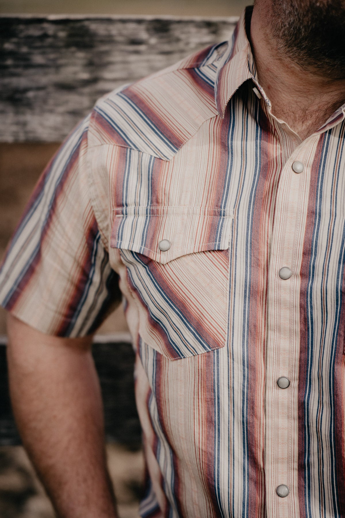 'Haver' Men's Ariat Retro Striped Short Sleeve Pearl Snap Shirt (S - XXL)