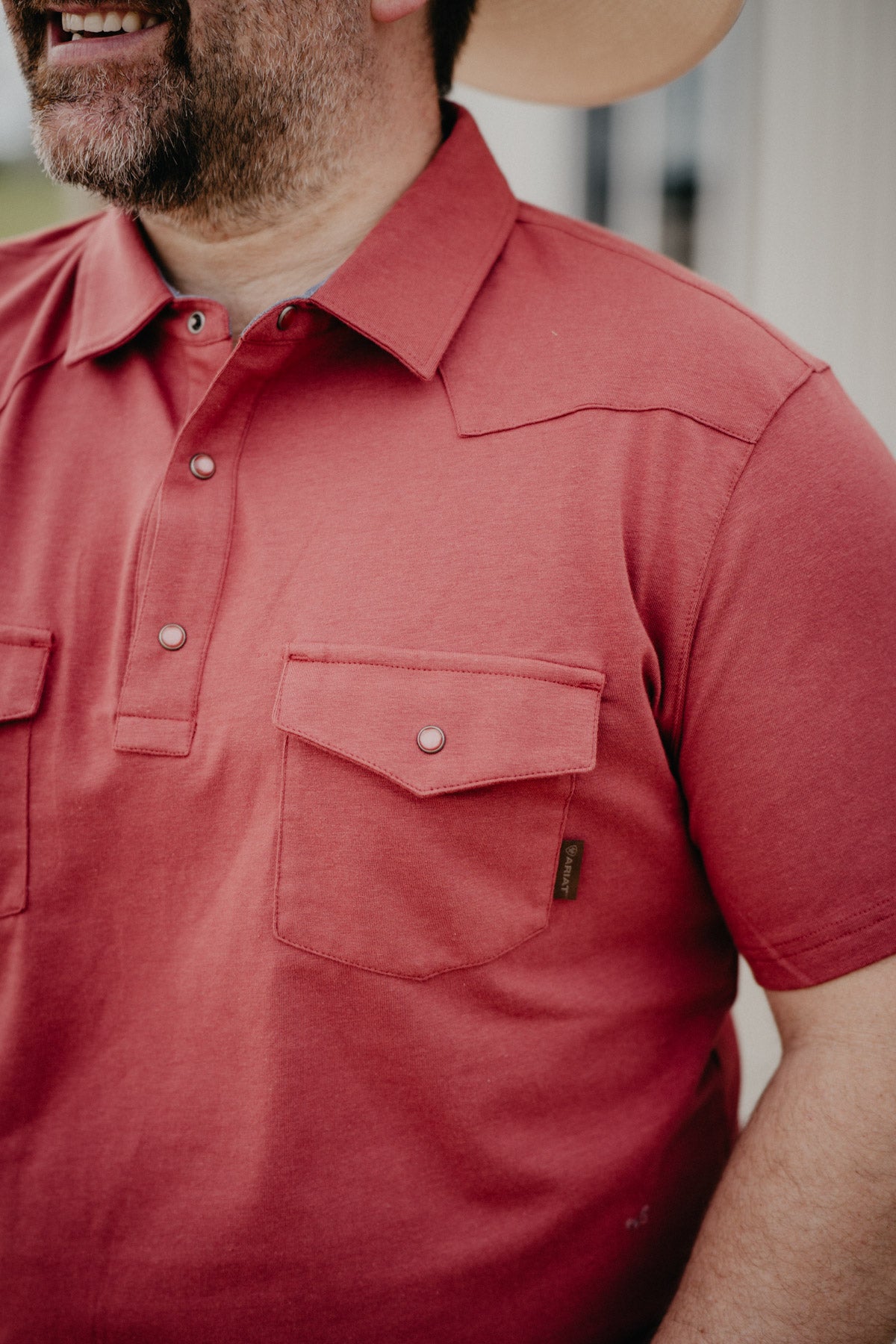 Men's Ariat Retro Short Sleeve Snap Shirt Polo (S-XXL)