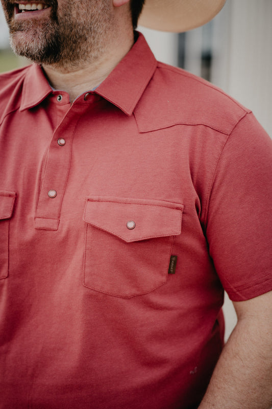 Men's Ariat Retro Short Sleeve Snap Shirt Polo (S-XXL)