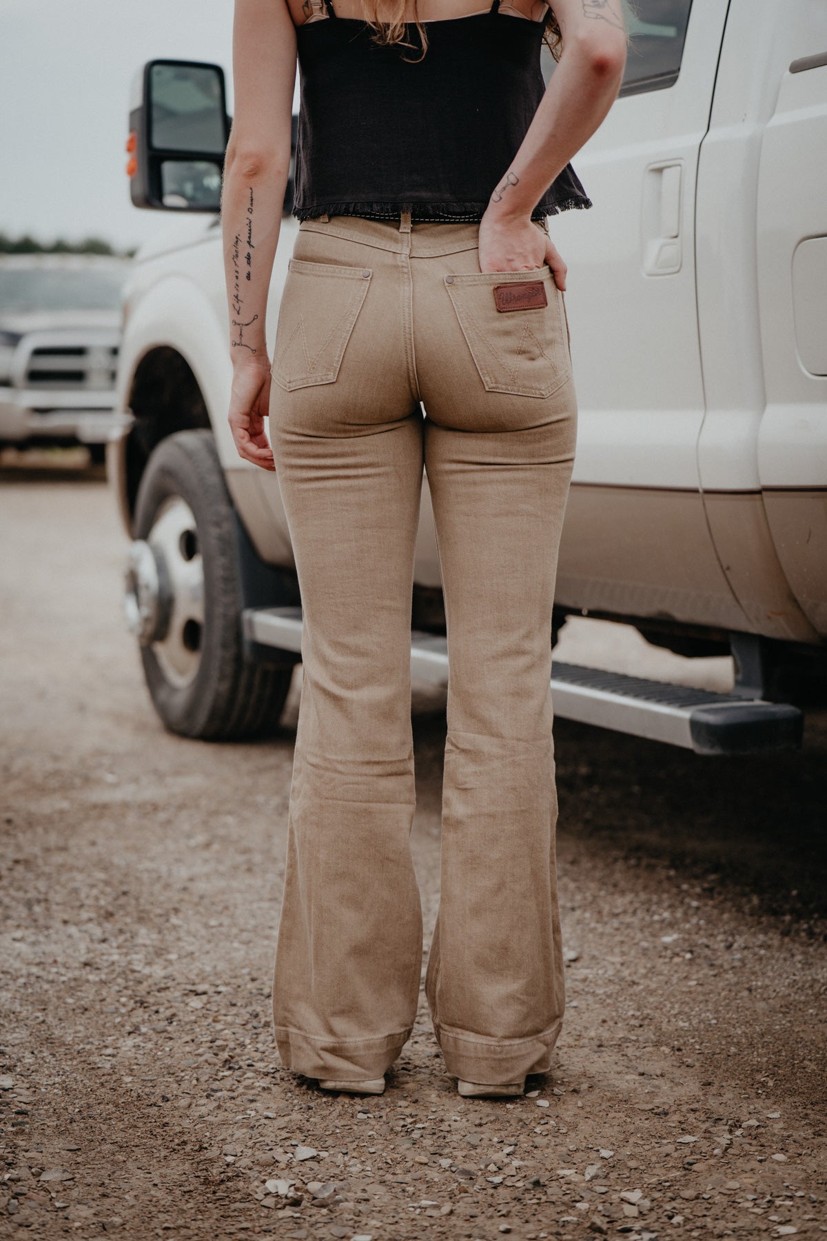 'Emmie' Wrangler Tan High Rise Trouser Jean (24-35)