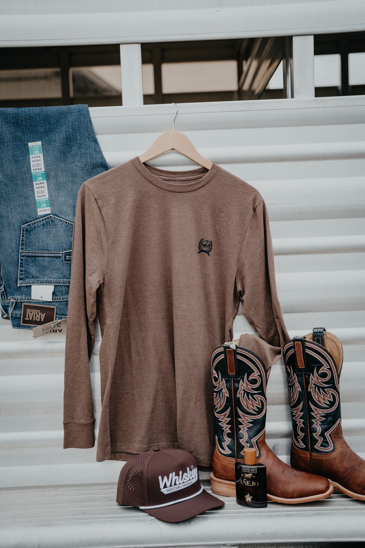 'Rodeo Bronc' Men's Brown CINCH Long Sleeve T-Shirt