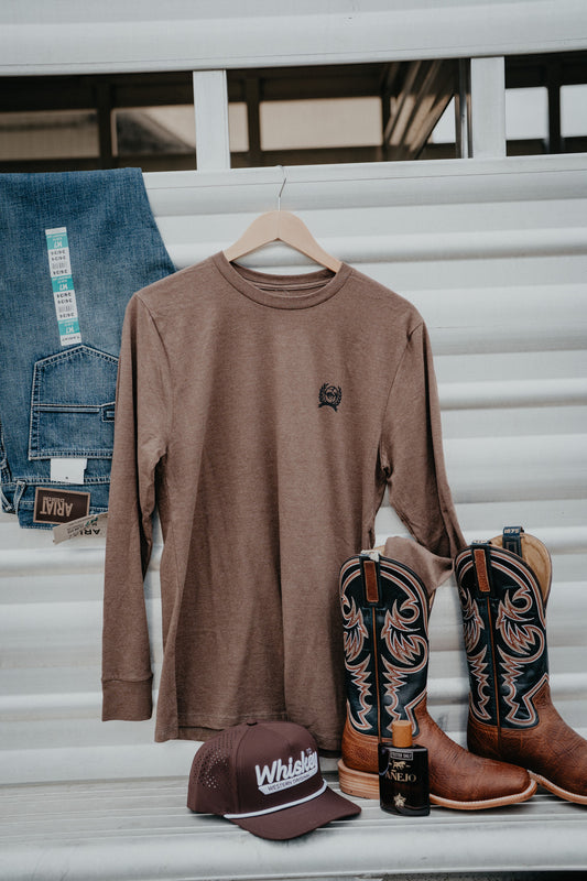 'Rodeo Bronc' Men's Brown CINCH Long Sleeve T-Shirt