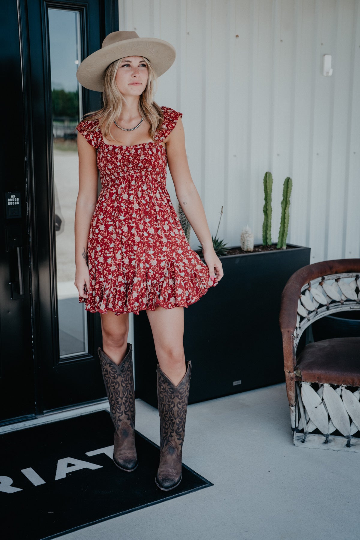'Merlot' Mini Dress with Godets by Rock and Roll Denim