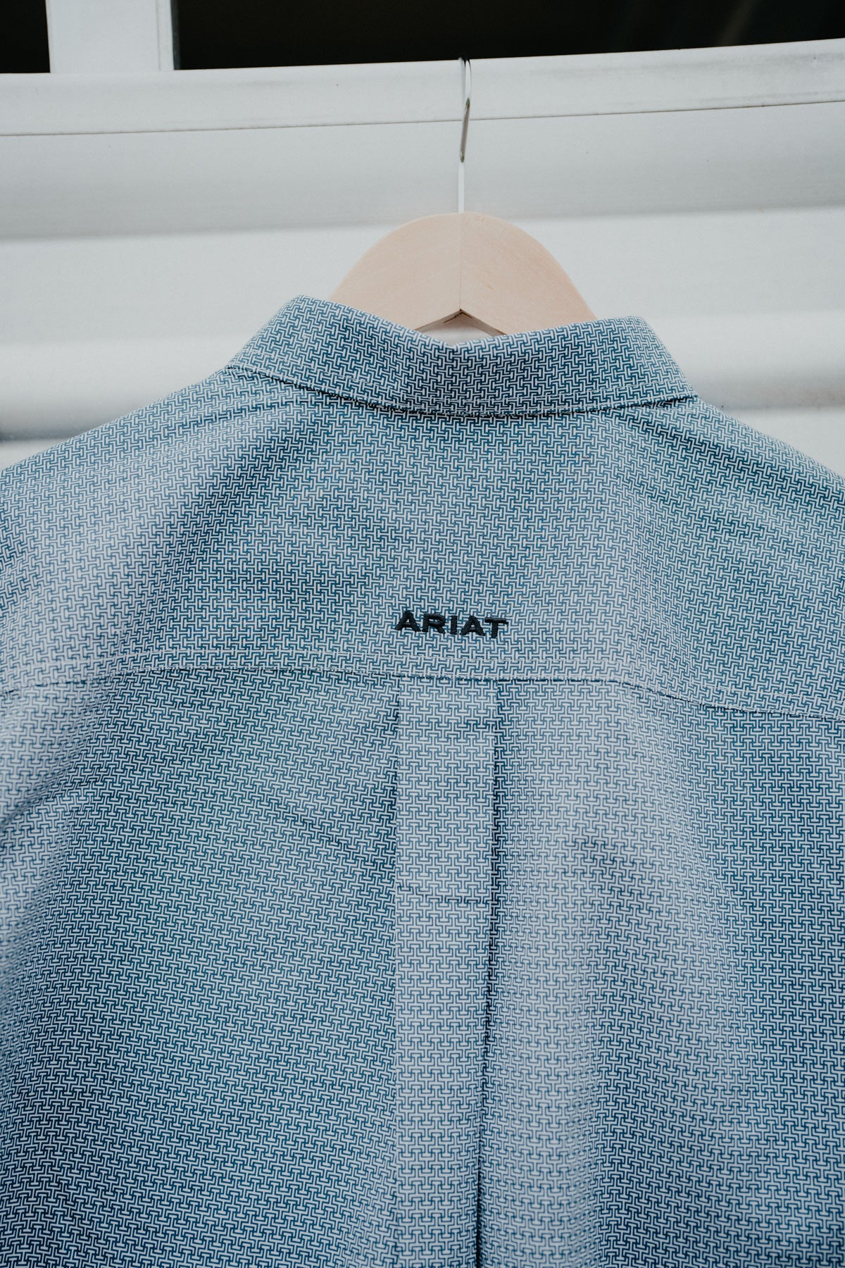 'Lester' Men's Blue and White Geometric Button Down by Ariat