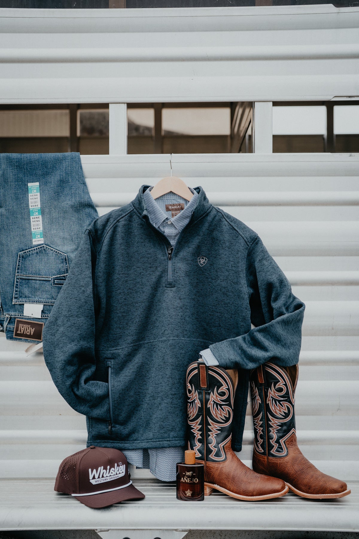 'Midnight Cowboy' Men's Navy 1/4 Zip by Ariat