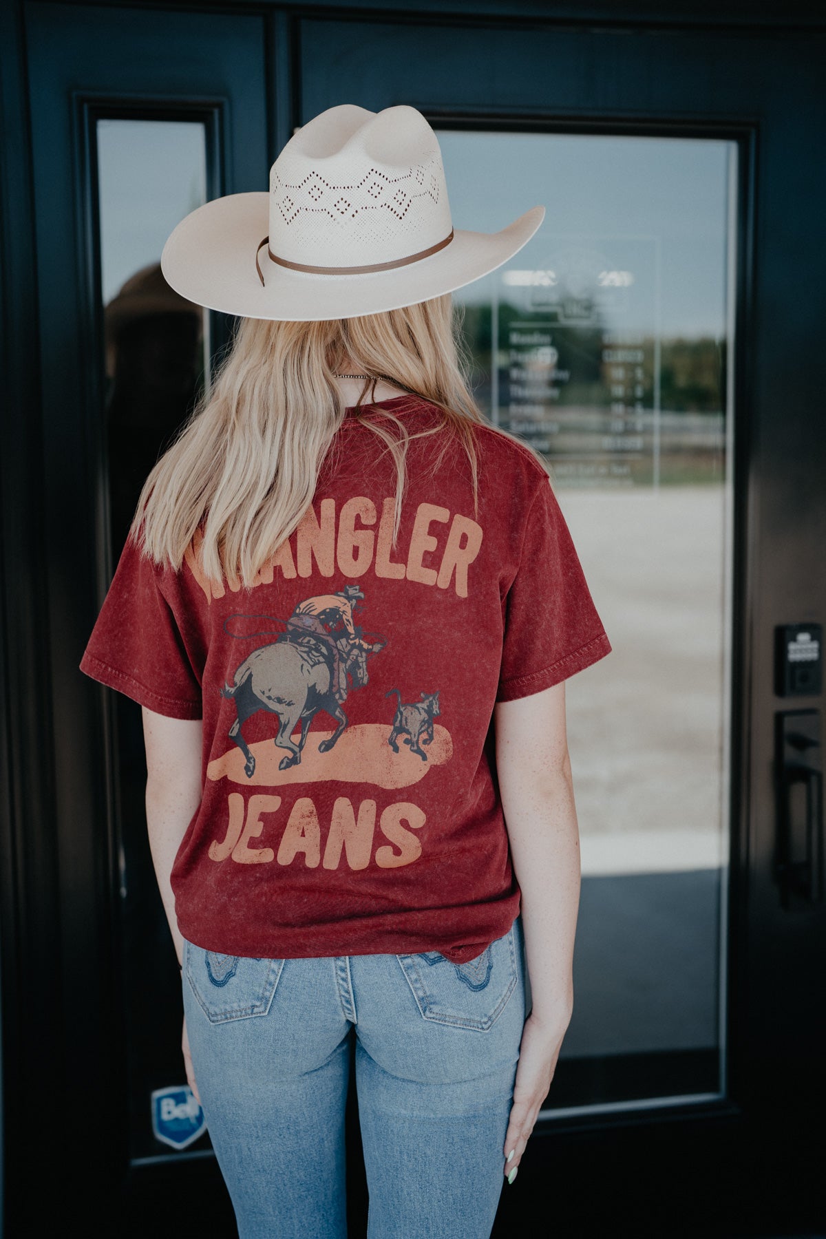 'Pomegrante' Roper Women's Maroon T-Shirt by Wrangler