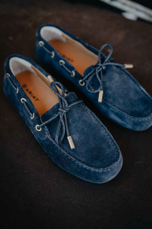 'Margot' Women's Ariat Navy Suede Casual Driving Moc (Size 6-11)
