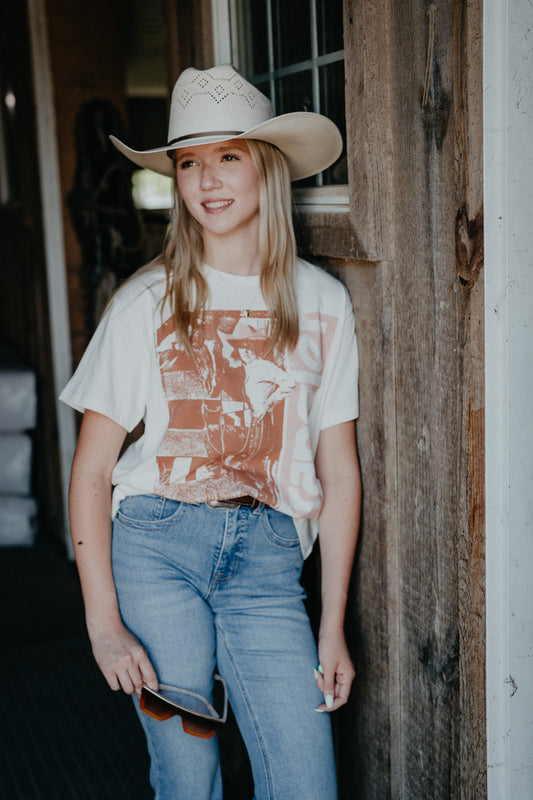 'Spirit of The West' Woman's Wrangler White T-Shirt