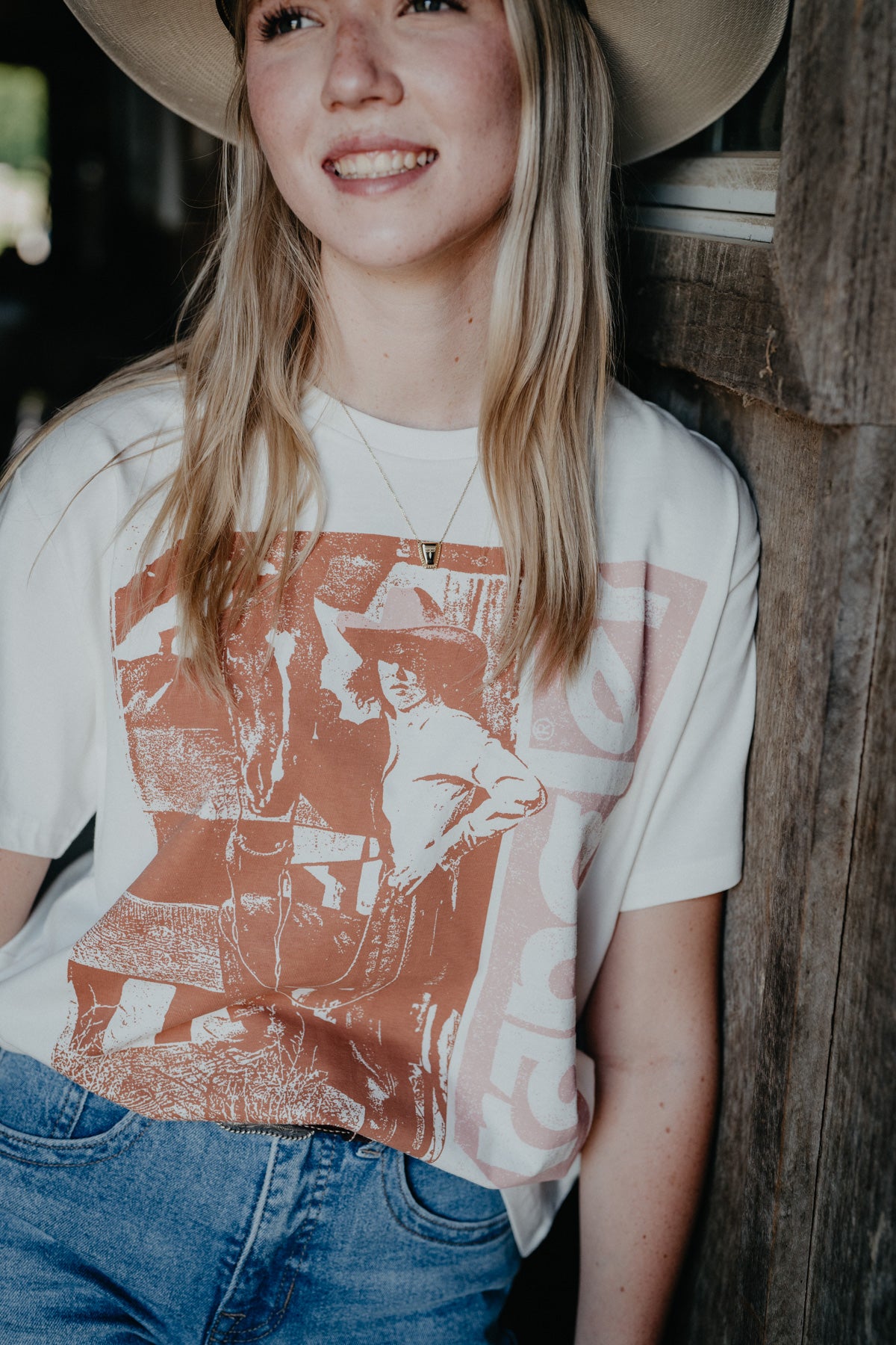 'Spirit of The West' Woman's Wrangler White T-Shirt